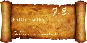 Faith Etelka névjegykártya